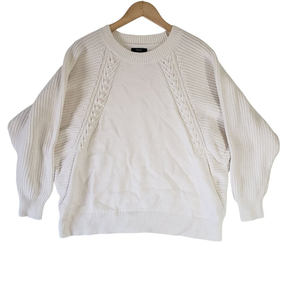 Simply Vera Vera Wang Ivory Cable Knit Sweater Size‎ XXL Pullover Old Money